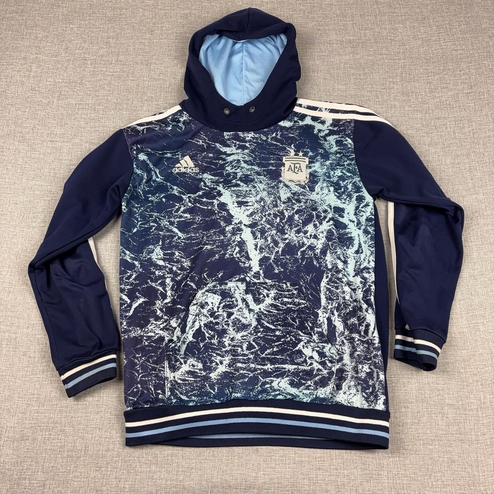 Argentina National Team Hoodie Sweatshirt Mens M Blue Soccer Football Adidas AFA